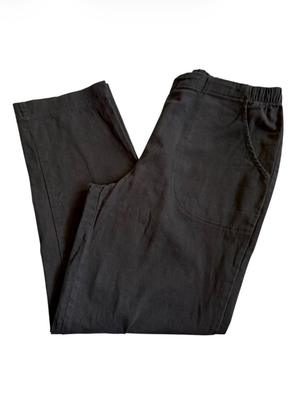 3 Pair Black Relaxed-Fit Cotton Pants 8 Petite
